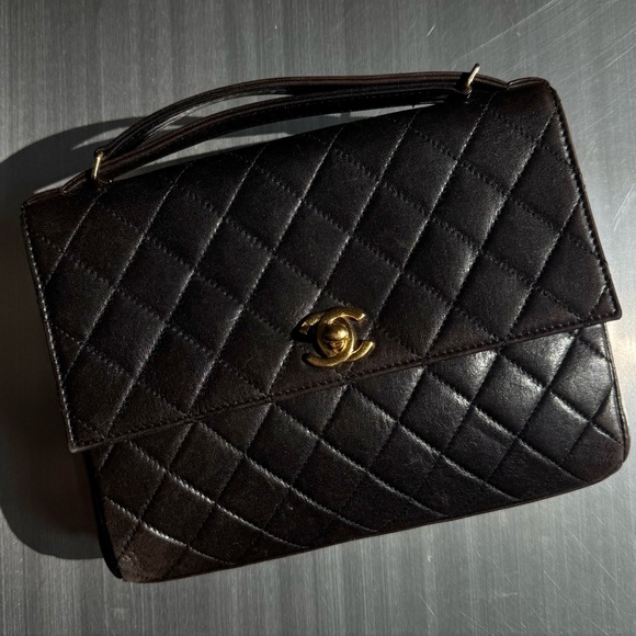 Chanel Vintage 96-98 Straight Flap Mini Bag in Brown - Picture 1 of 14